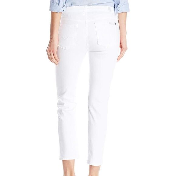 7 For All Mankind Women's Kimmie Crop Jeans White NEW - Picture 2 of 10